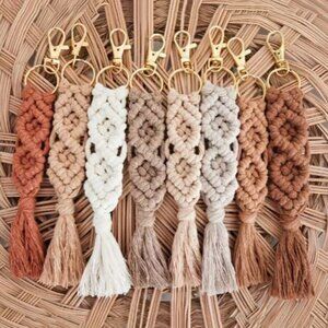 Handmade Woven Yarn Tassel Keychains 7.5"